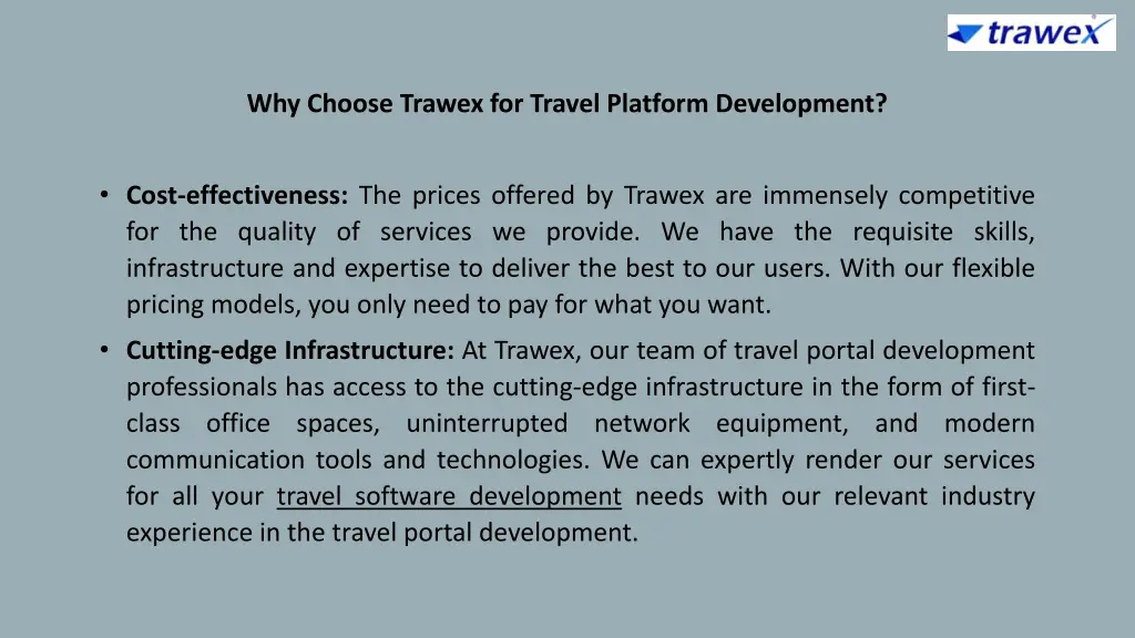 why choose trawex for travel platform development