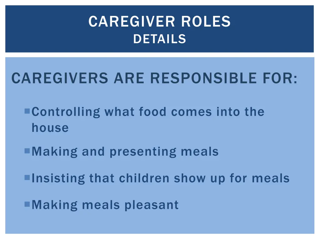 caregiver roles details