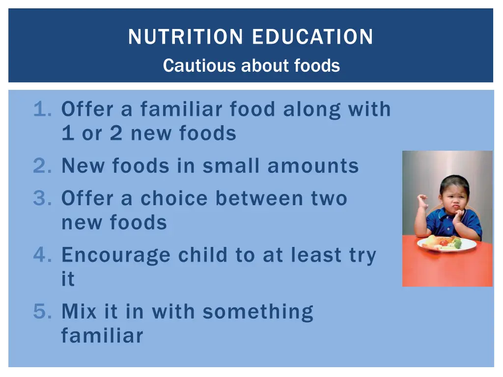 nutrition education cautious about foods
