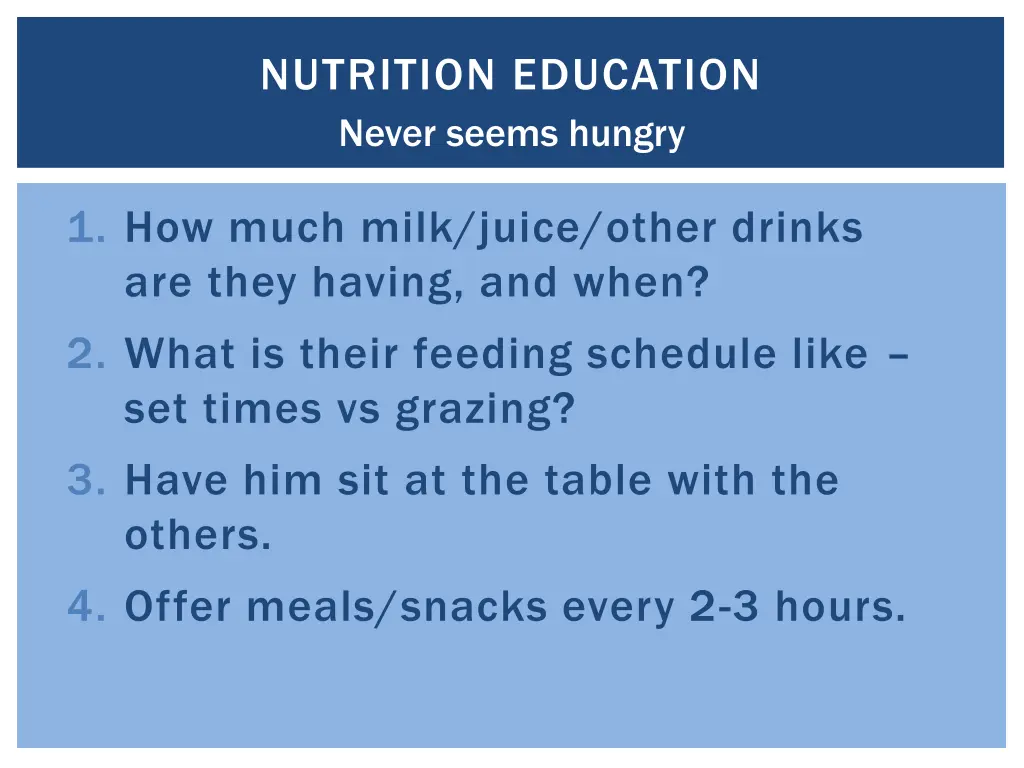 nutrition education never seems hungry