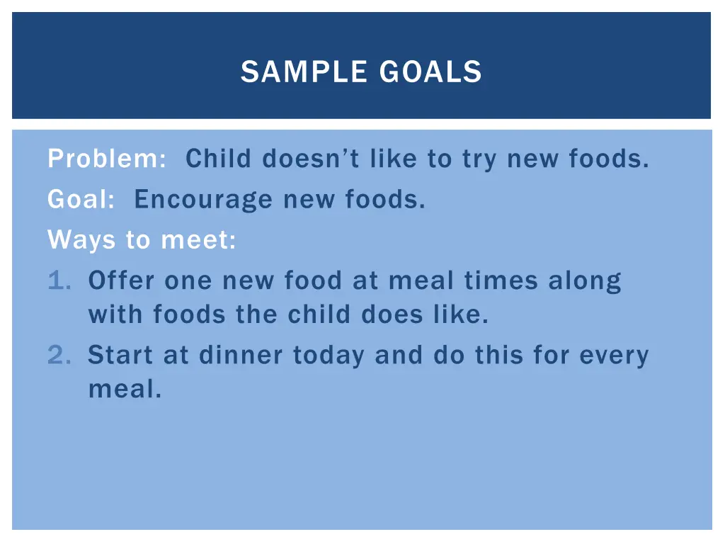 sample goals 1