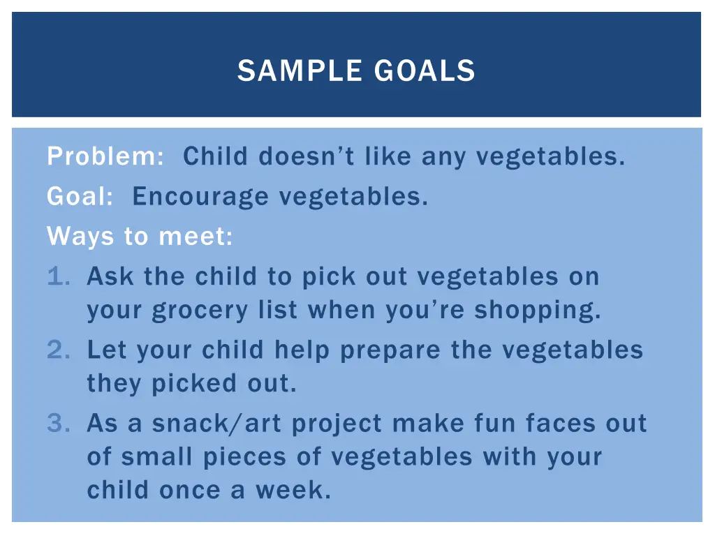 sample goals 4