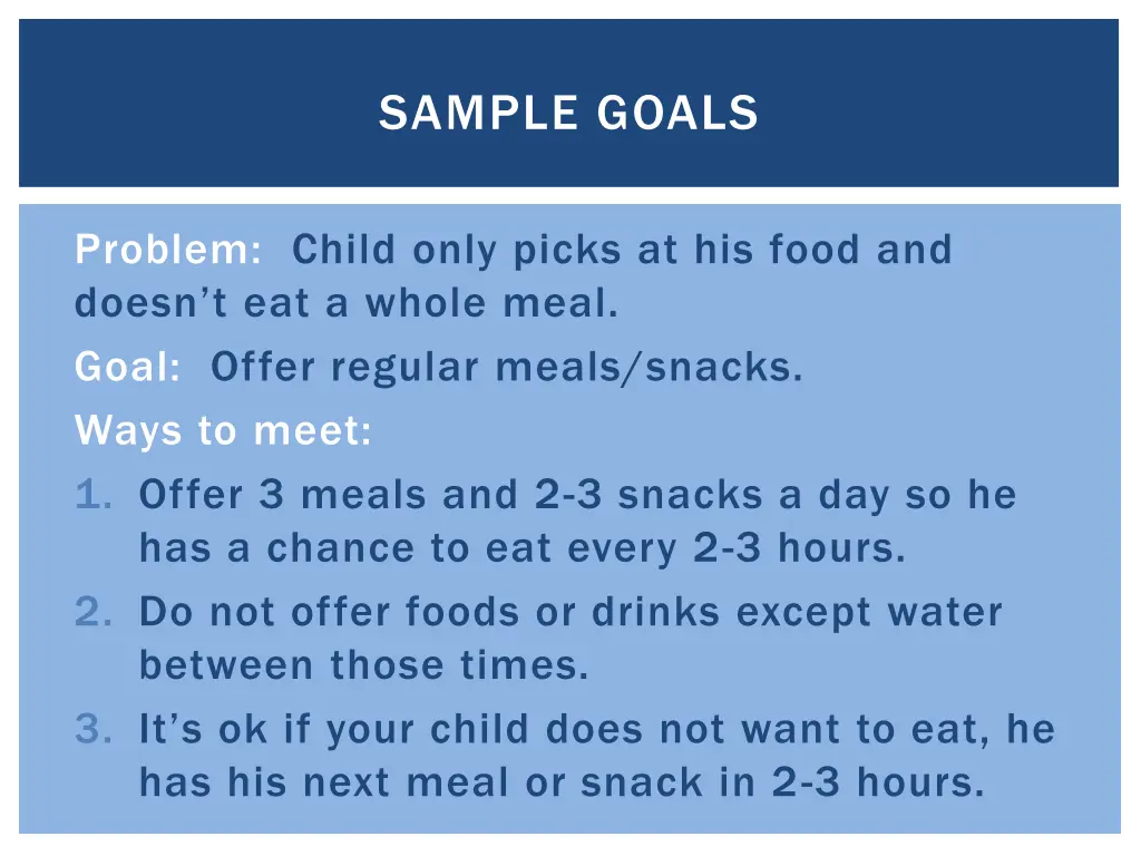 sample goals 5