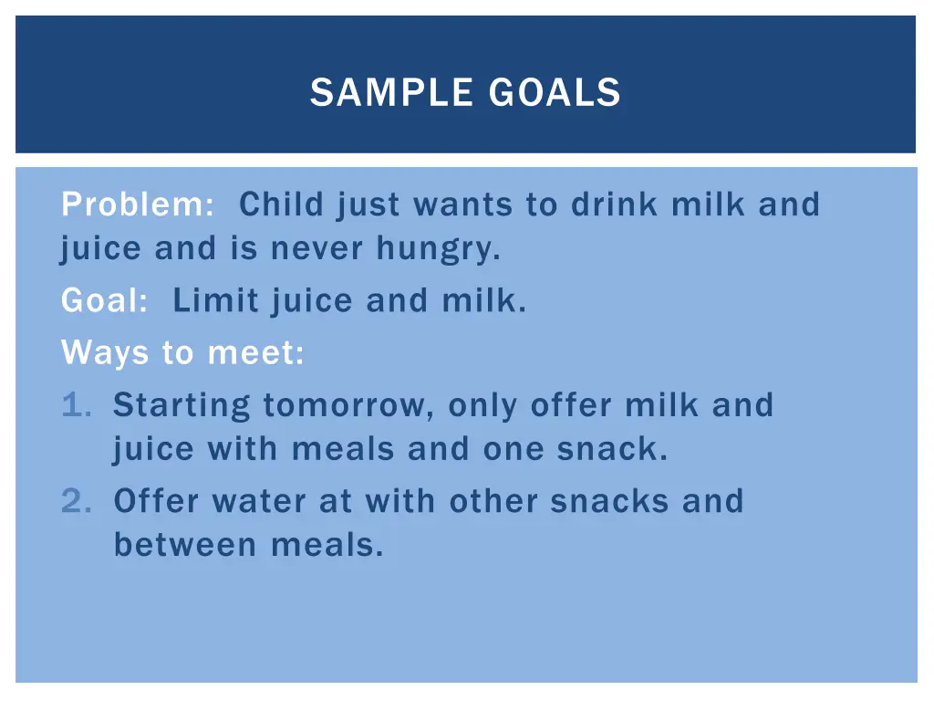 sample goals