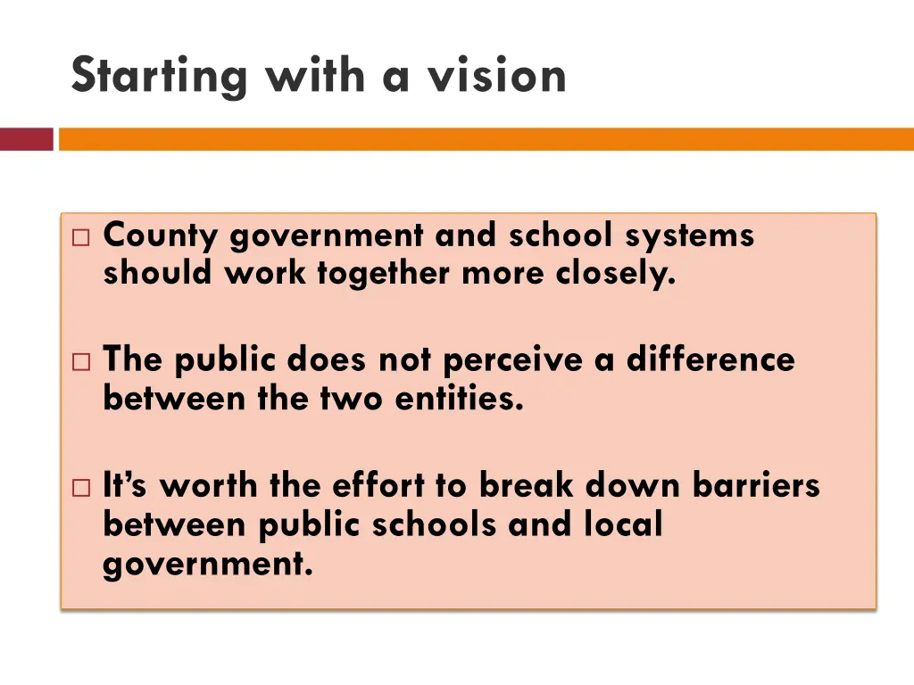 starting with a vision