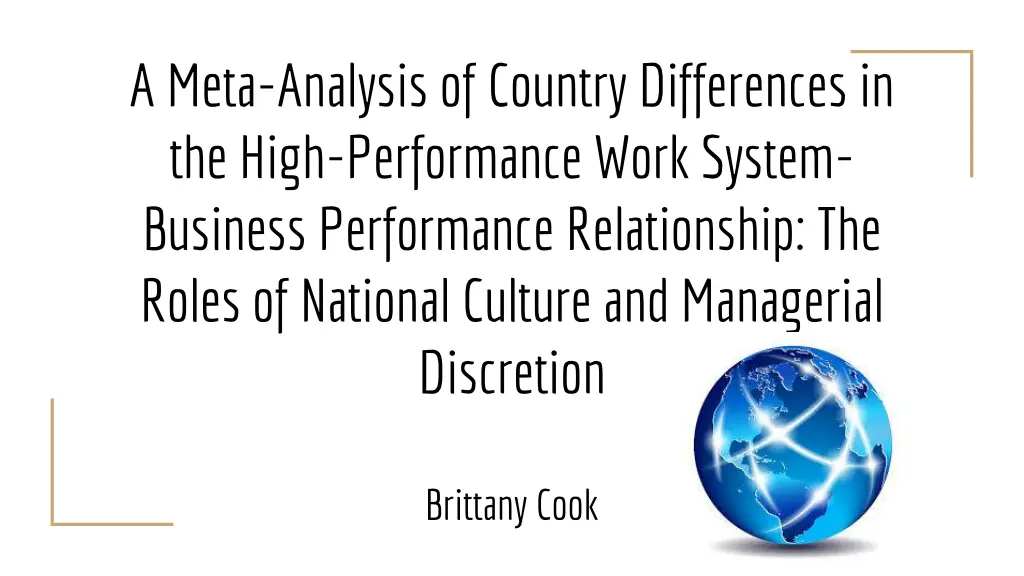 a meta analysis of country differences