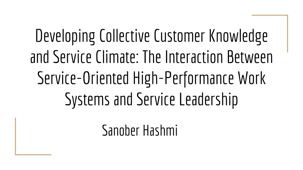 developing collective customer knowledge