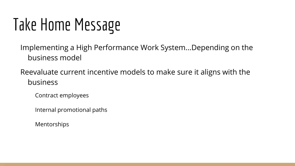 take home message 1