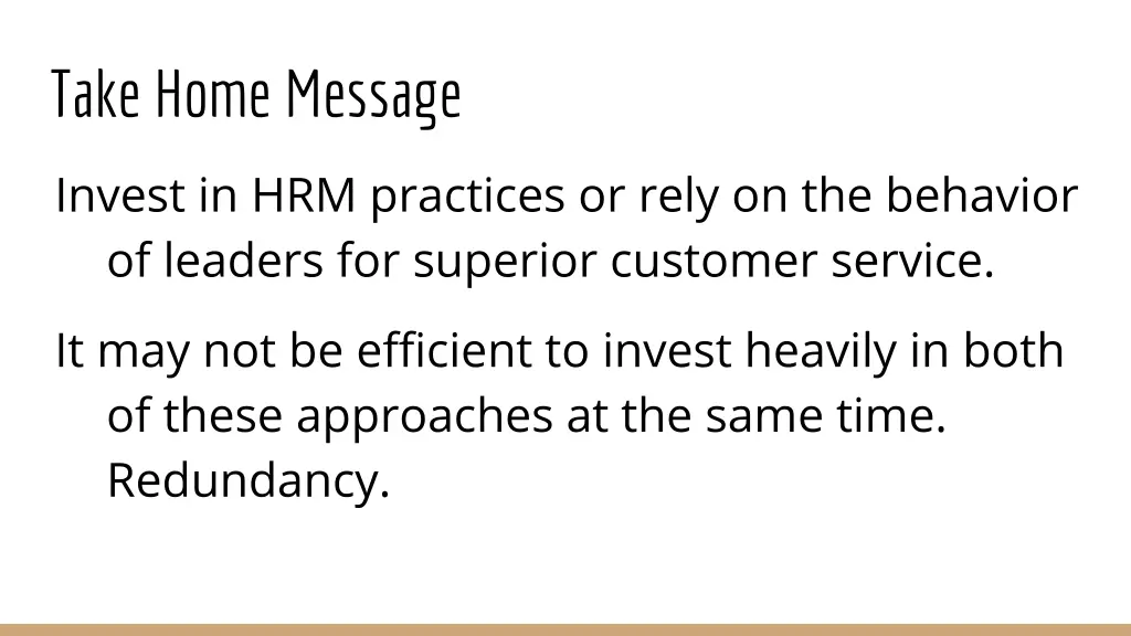 take home message 2