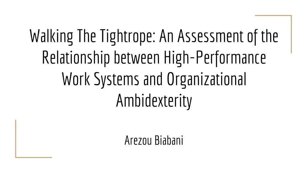 walking the tightrope an assessment