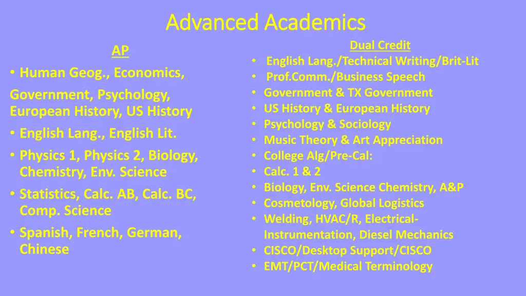 advanced academics advanced academics