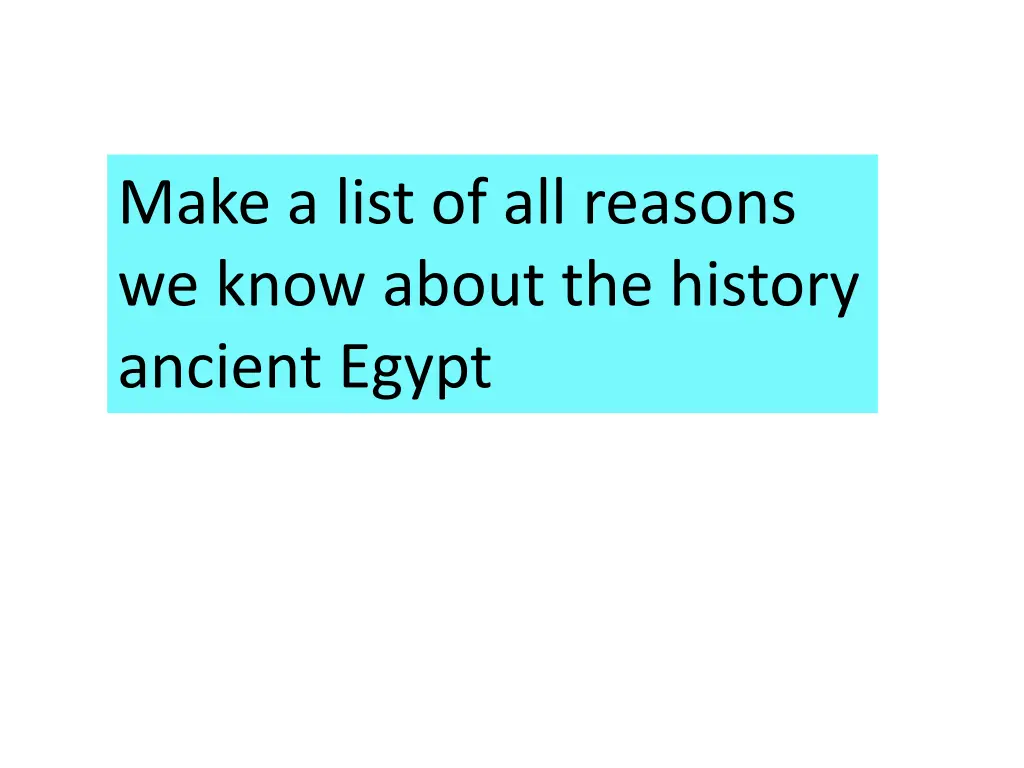 make a list of all reasons we know about