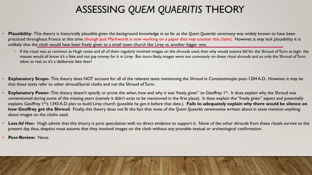 assessing quem quaeritis theory