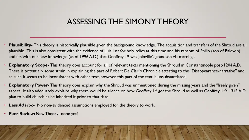 assessing the simony theory