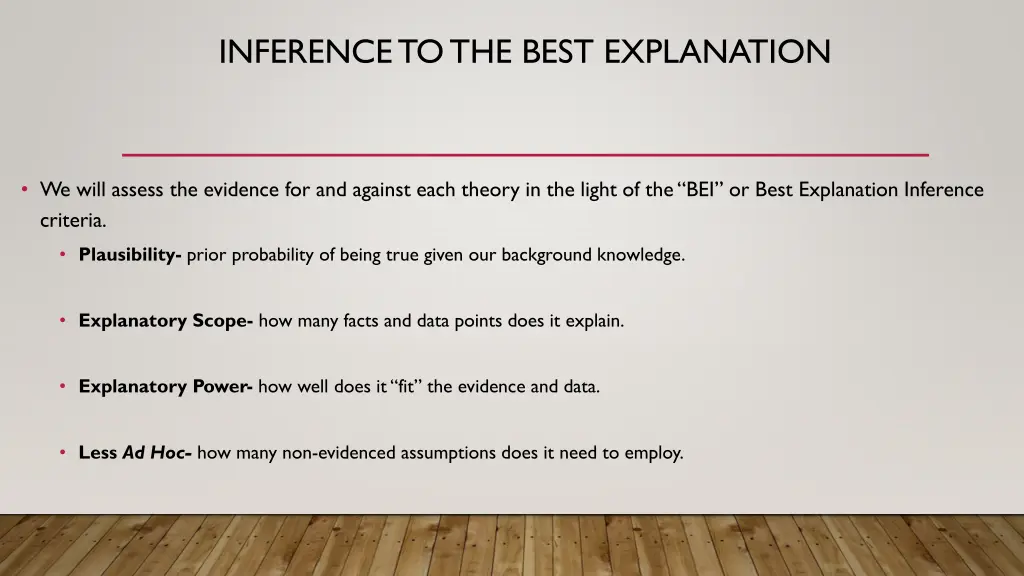 inference to the best explanation