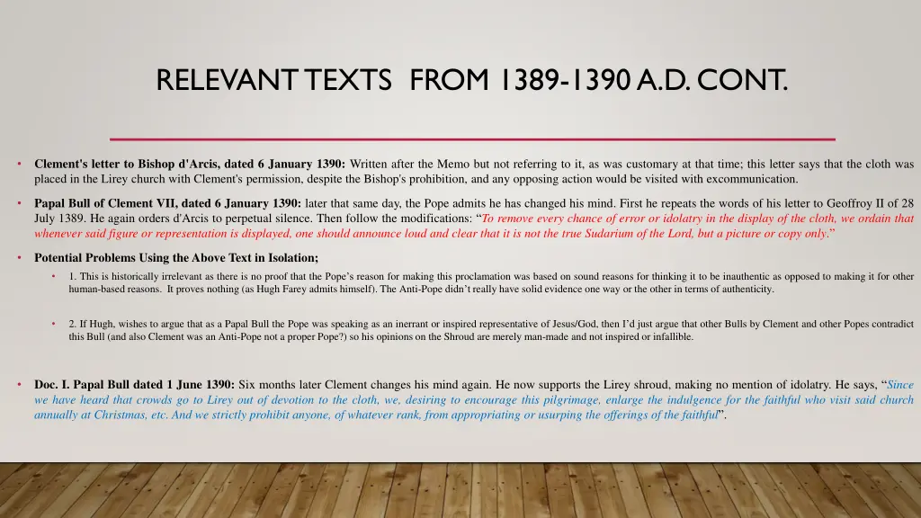 relevant texts from 1389 1390 a d cont