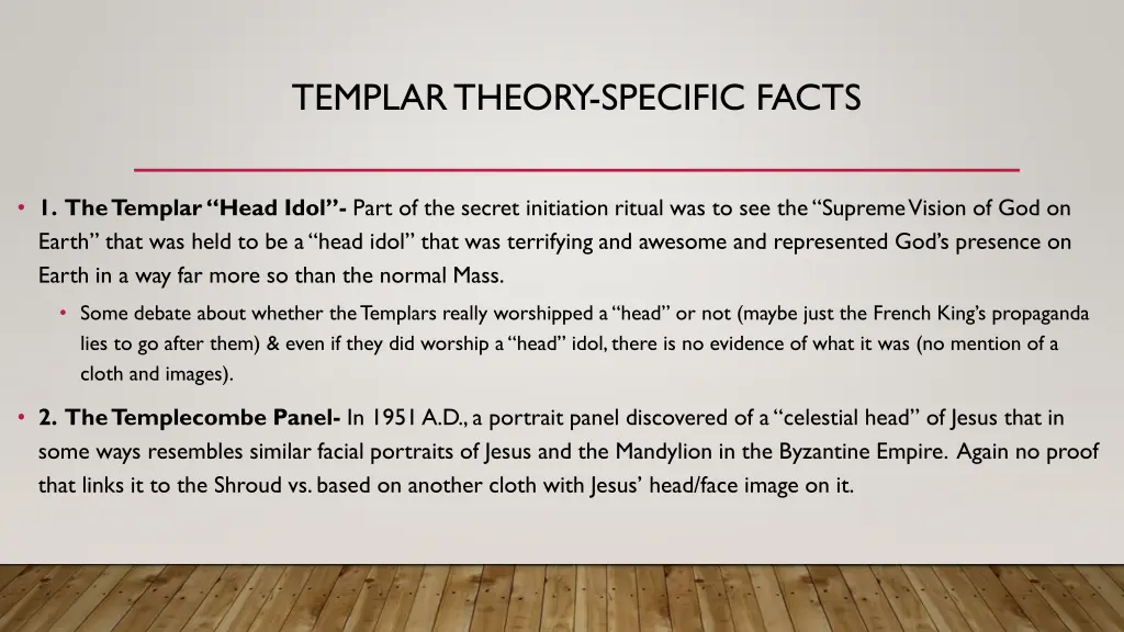 templar theory specific facts