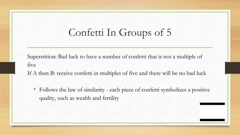 confetti in groups of 5