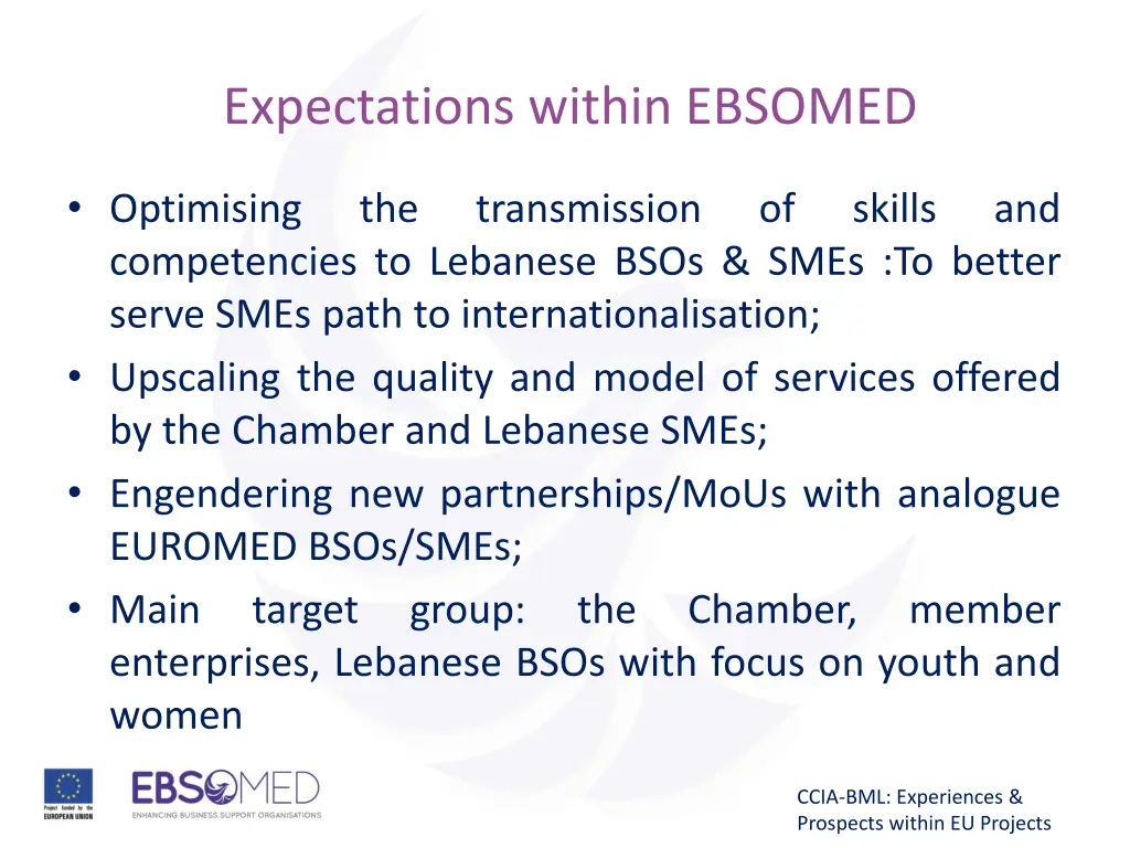 expectations within ebsomed