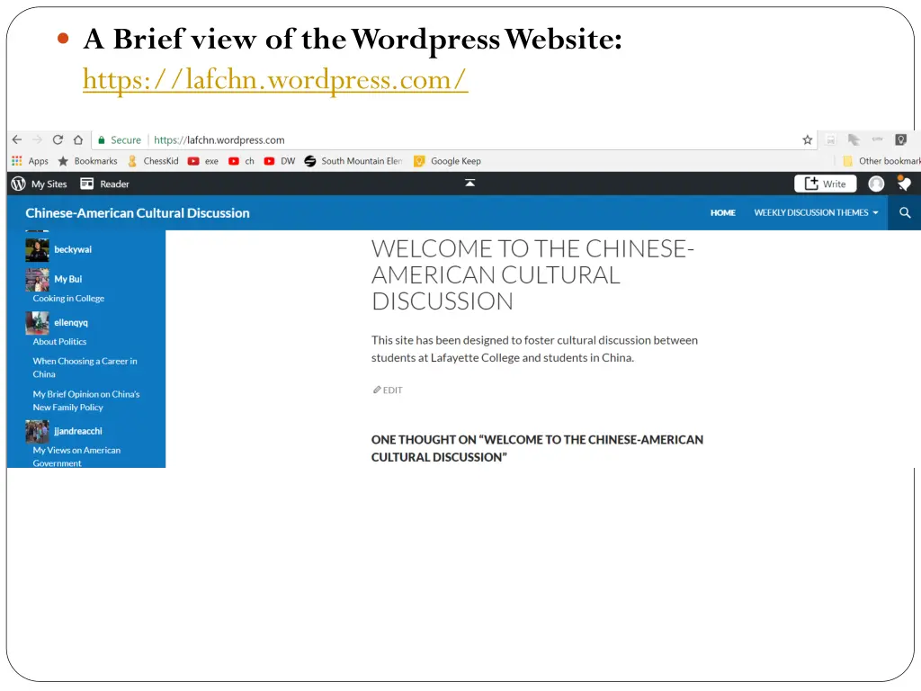 a brief view of the wordpresswebsite https lafchn