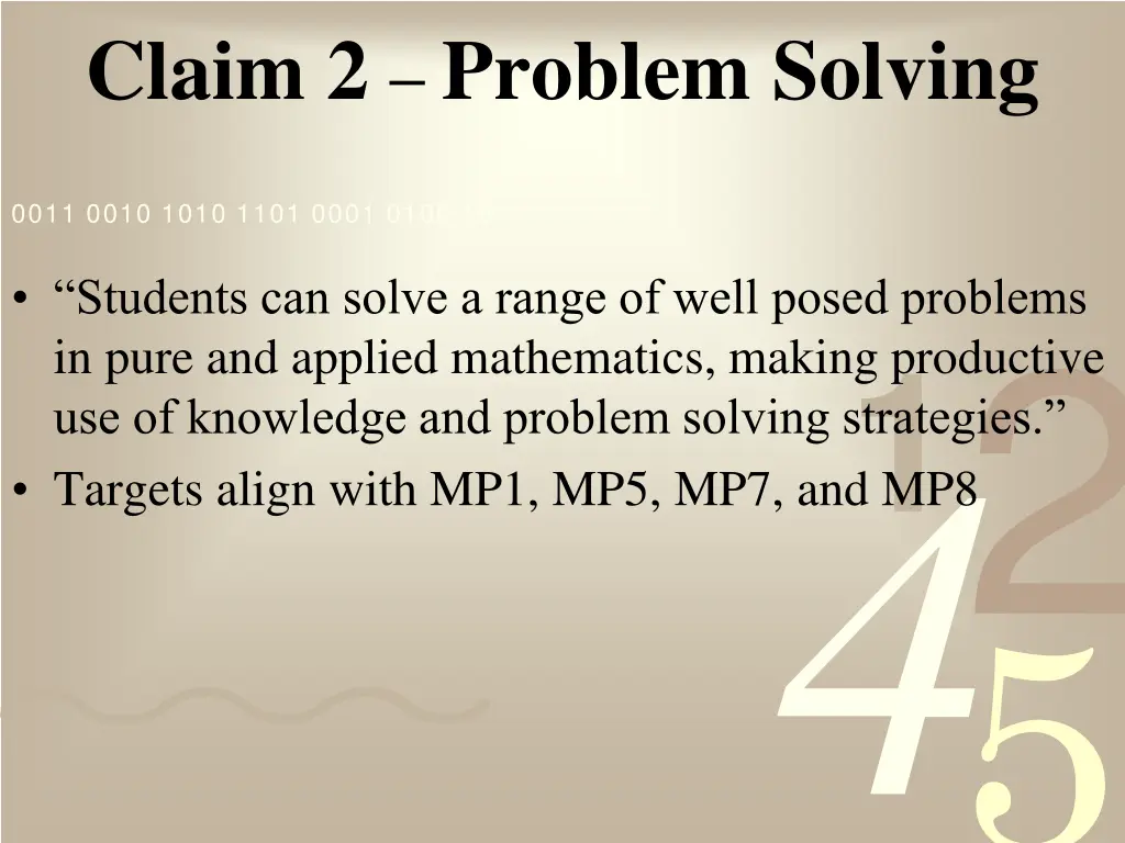 claim 2 problem solving