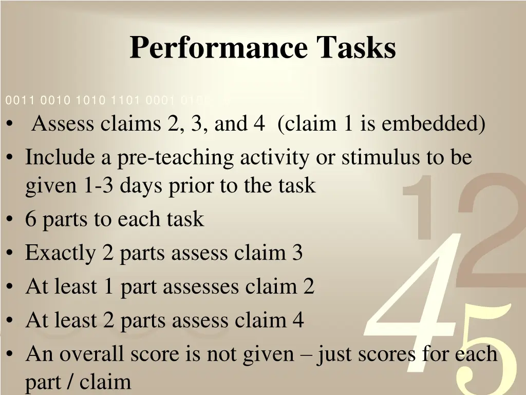 performance tasks
