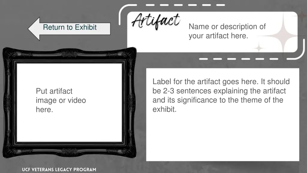 name or description of your artifact here 1