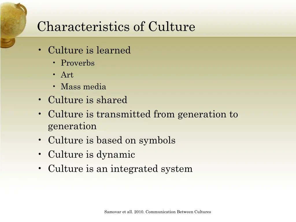 characteristics of culture