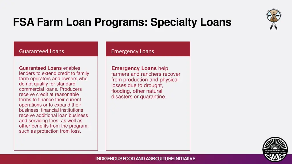 fsa farm loan programs specialty loans
