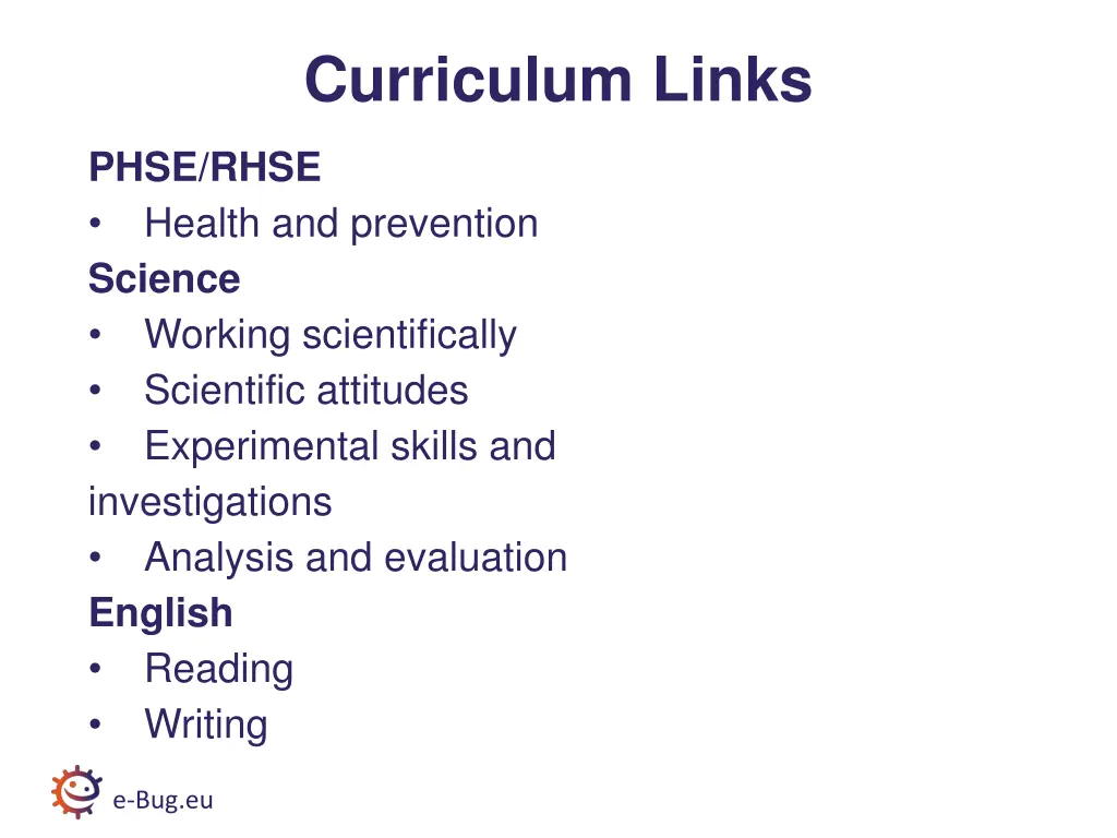 curriculum links