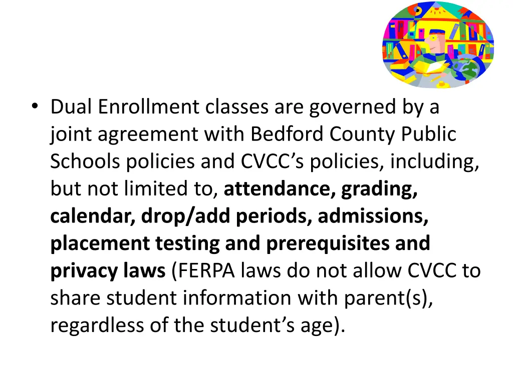 dual enrollment classes are governed by a joint