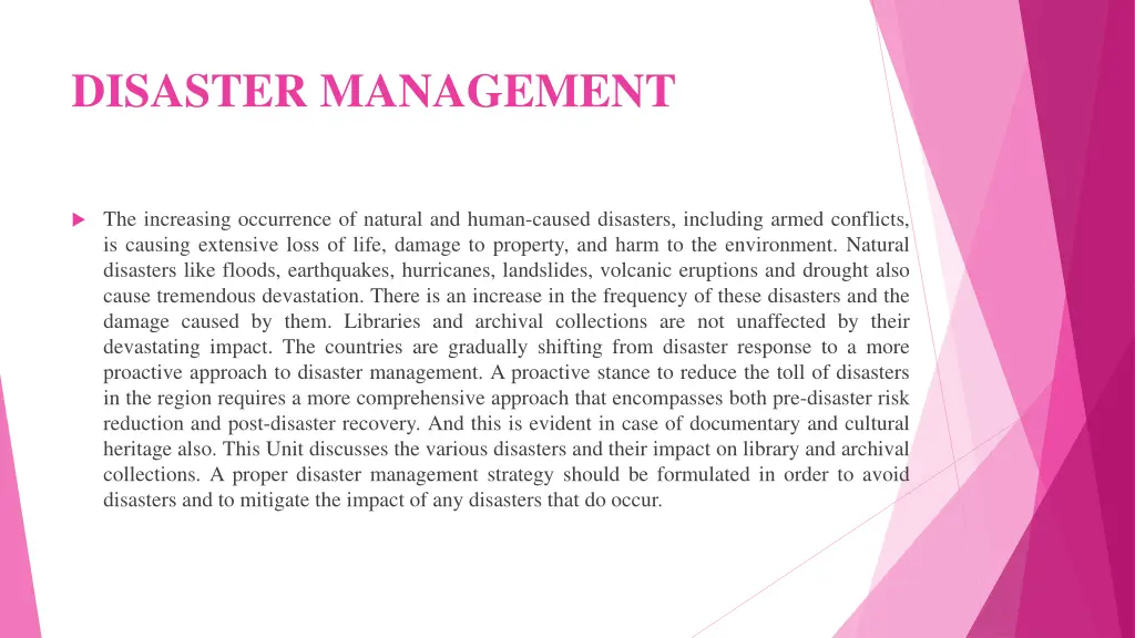 disaster management