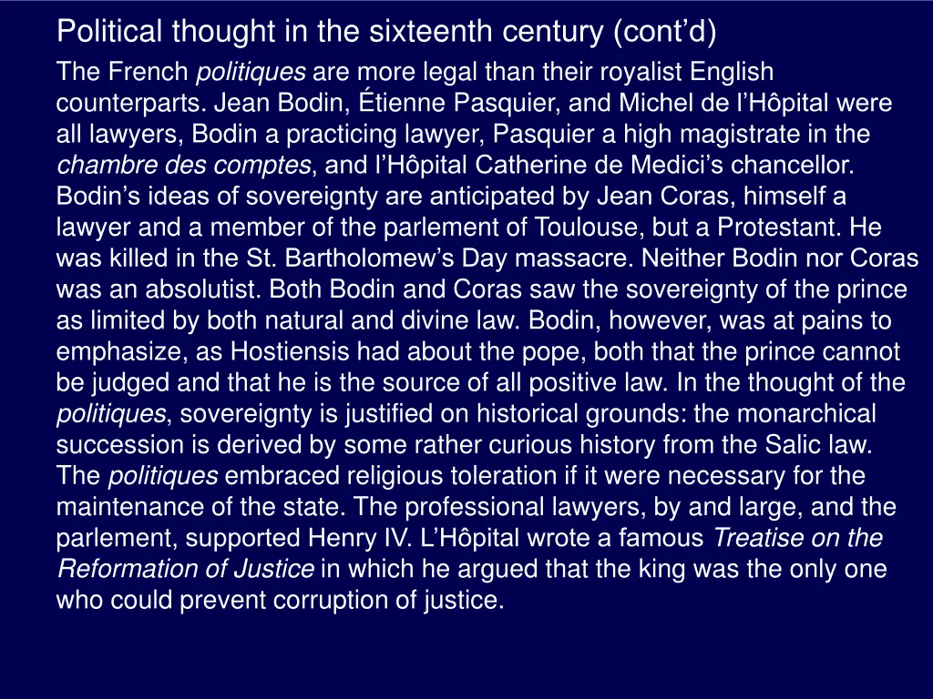 political thought in the sixteenth century cont 7