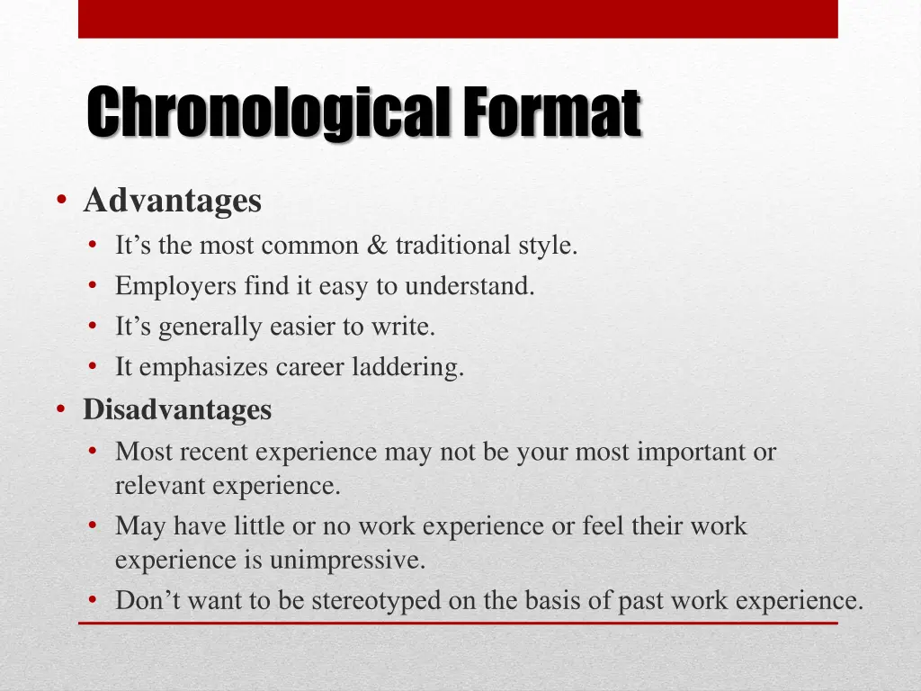 chronological format