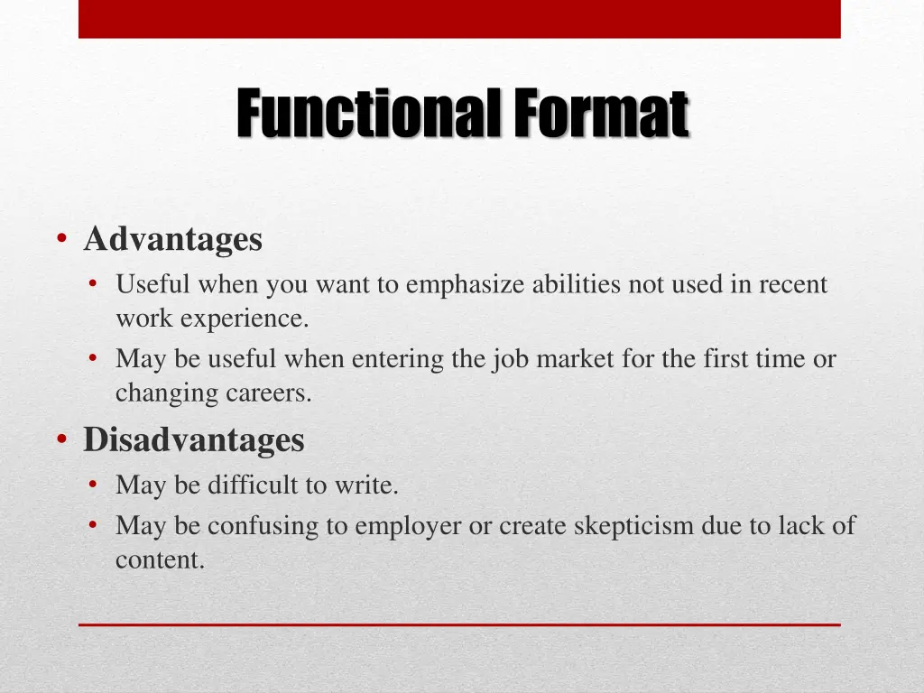 functional format