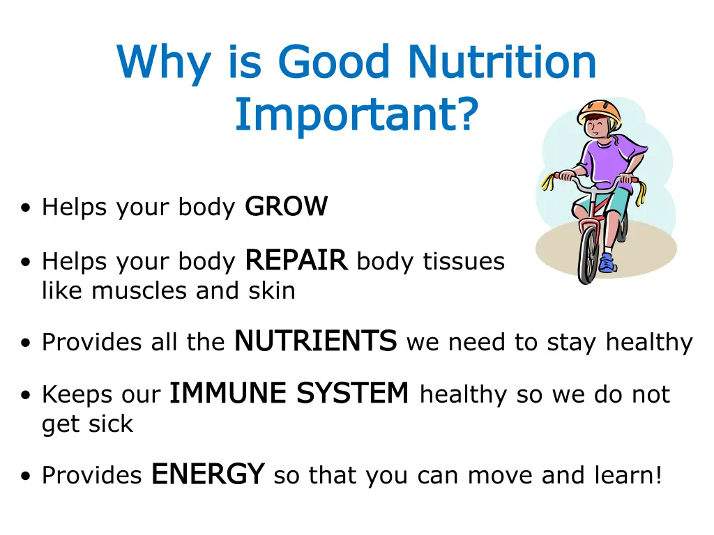 why is good nutrition why is good nutrition