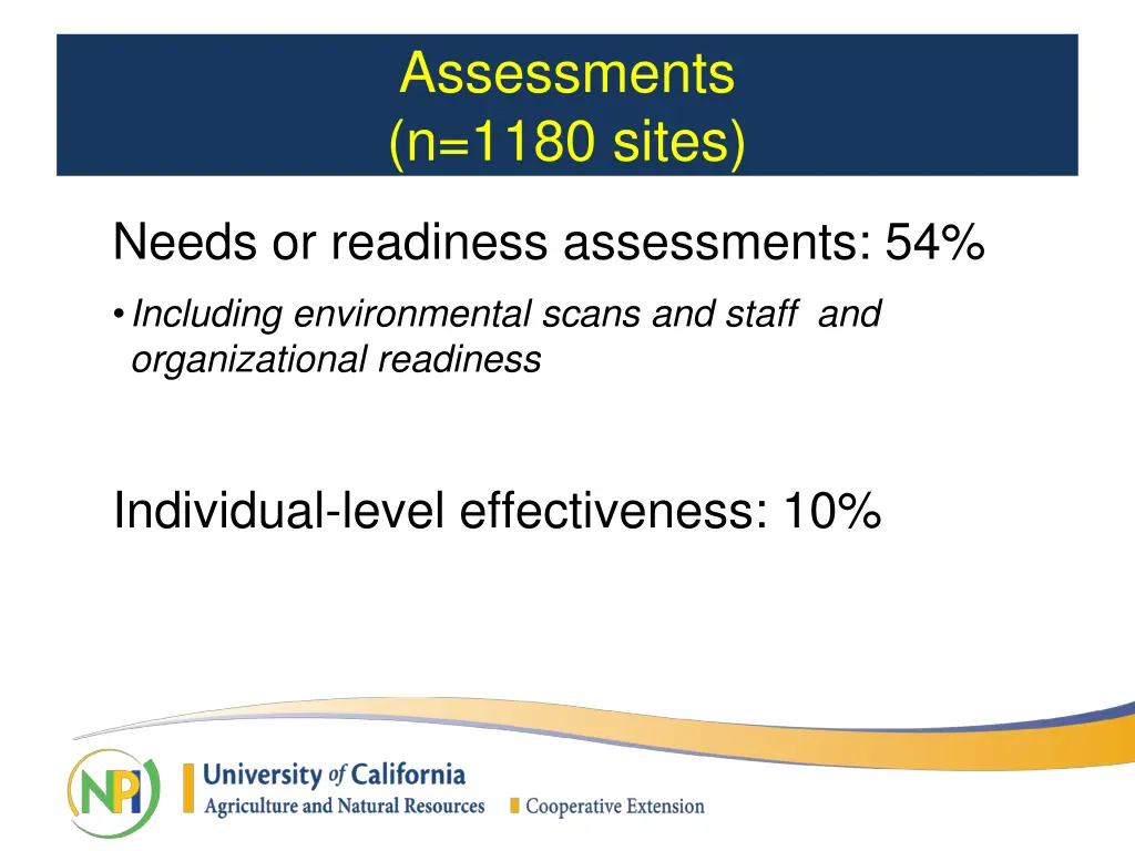 assessments n 1180 sites
