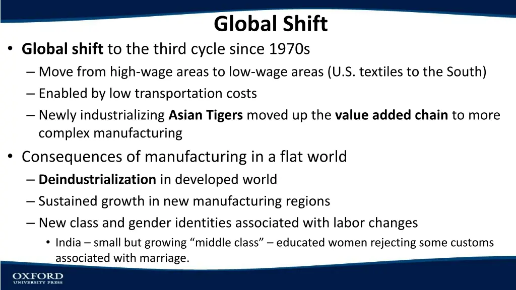 global shift