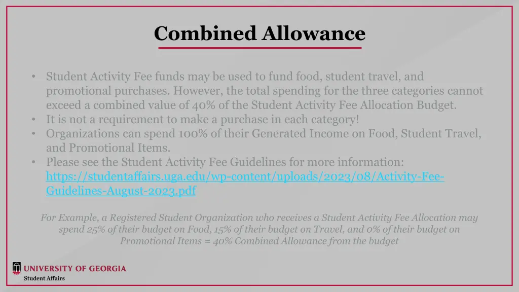 combined allowance
