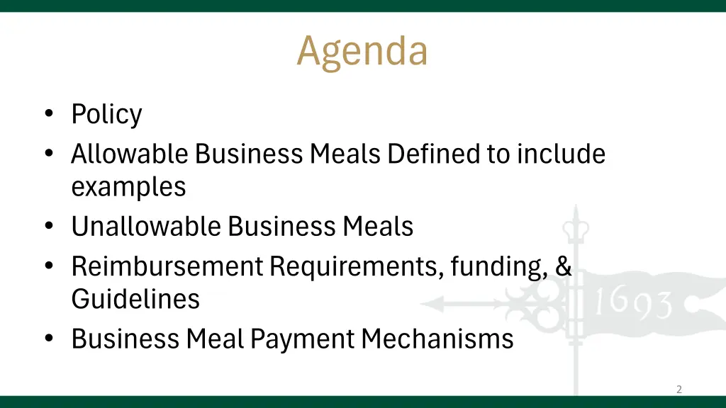 agenda