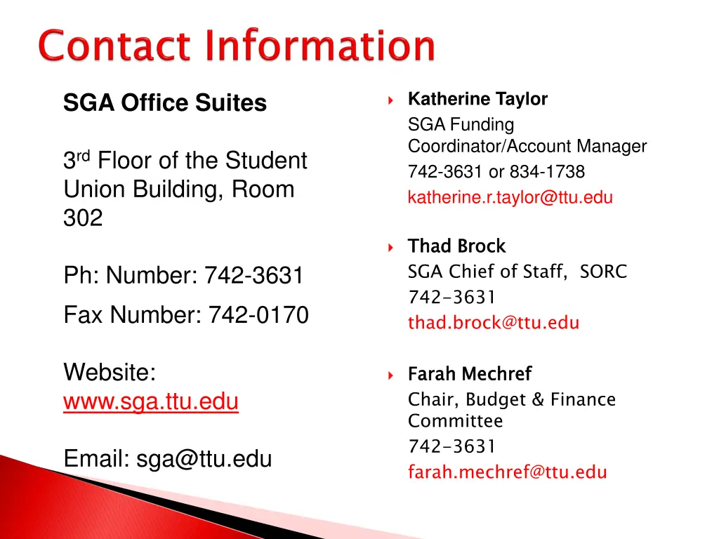 katherine taylor sga funding coordinator account