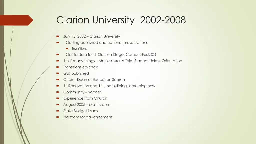 clarion university 2002 2008