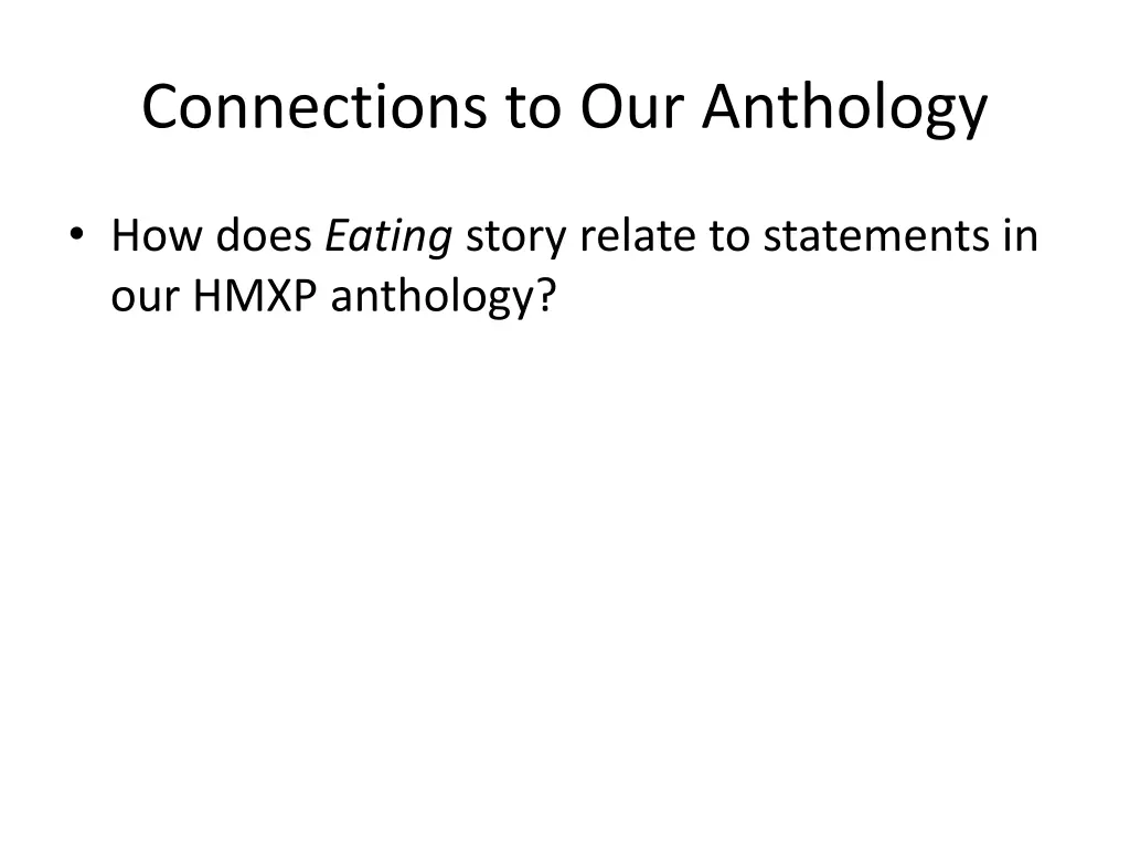 connections to our anthology