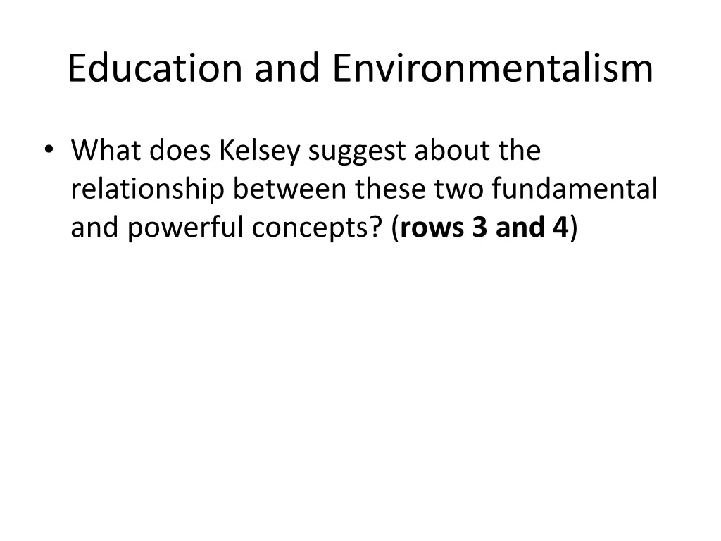 education and environmentalism