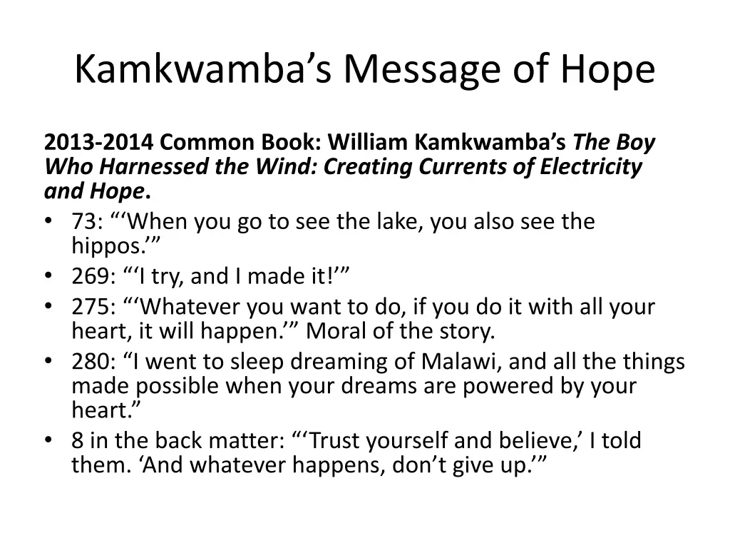 kamkwamba s message of hope