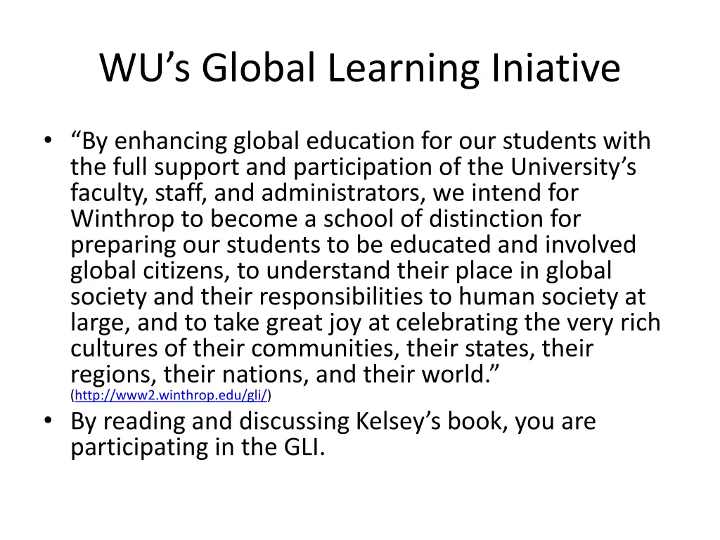 wu s global learning iniative