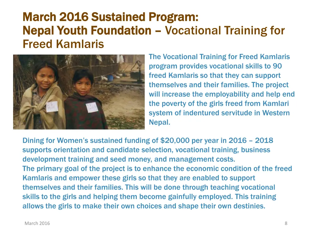 march 2016 sustained program march 2016 sustained