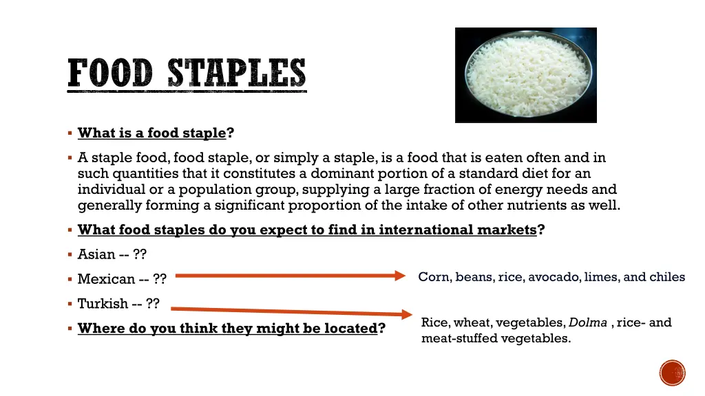 food staples
