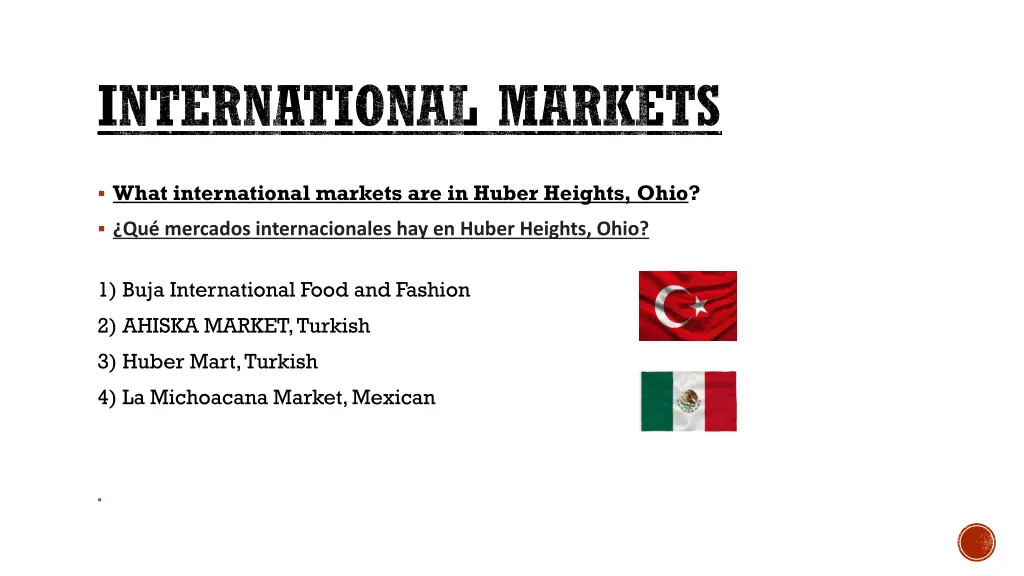 international markets
