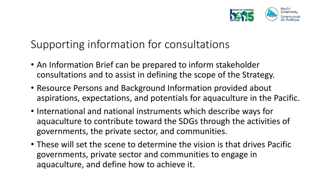 supporting information for consultations